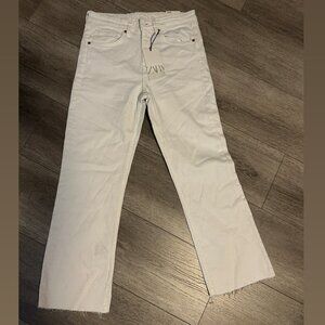 ZARA White High-Rise Crop Flare Jeans US 6 (Tags Attached)